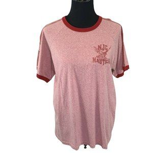 Vintage Nautica Ringer T Shirt 90s size M Red Sleeve Stripes Graphic NJC